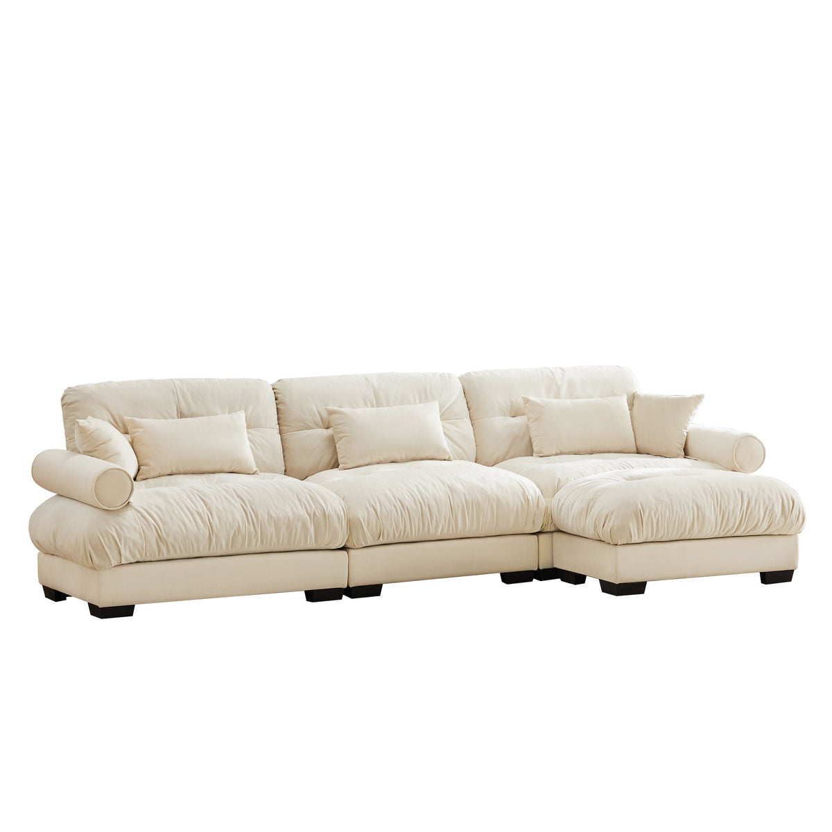 Super Comfort Oversized Modular Sectional Sofa with Movable Ottoman