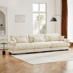 Modern Oversize Sofa with Cloud Like Comfort, Featuring Waist & Throw Pillows