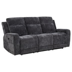 Kennett Chenille Upholstered Power Reclining Sofa Dark Grey