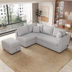 L-Shaped Sectional Pull Out Sofa Bed Sleeper Sofa with Two USB Ports