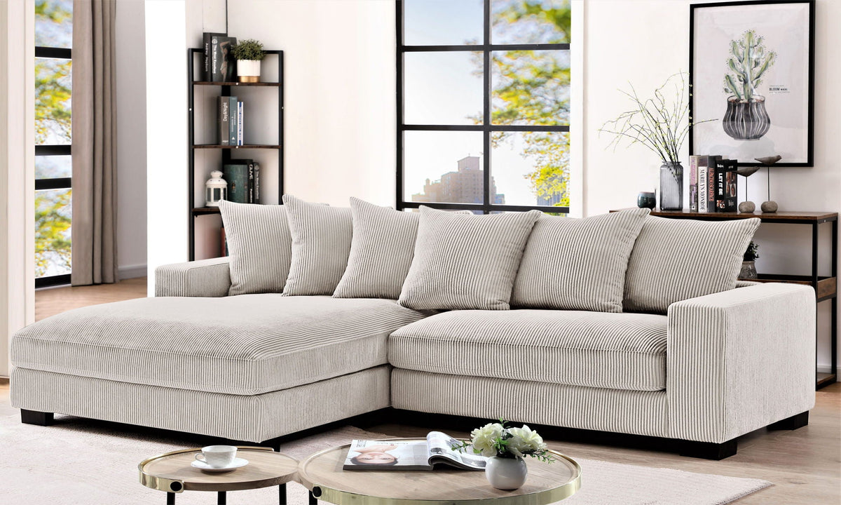 Luxe - Oversized 2 Piece Sectional Couches, L Shaped Sofa with Chaise