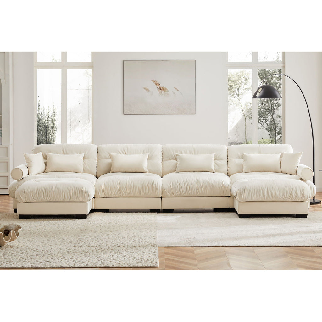 Super Comfort Oversized Modular Sectional Sofa with Movable Ottoman