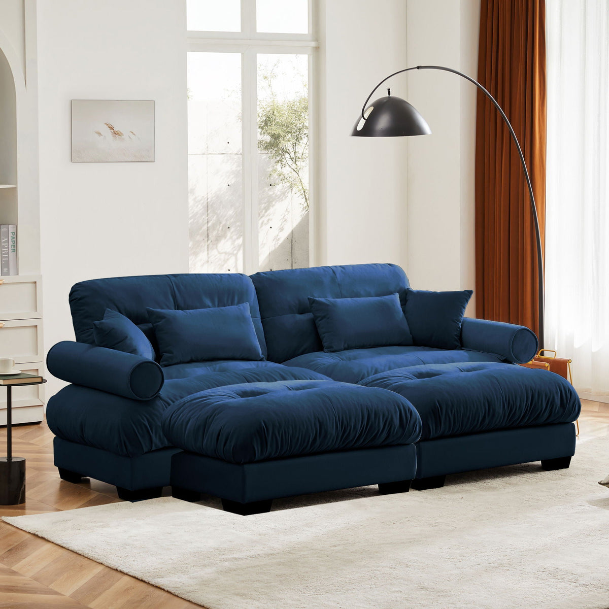 Super Comfort Oversized Modular Sectional Sofa with Movable Ottoman