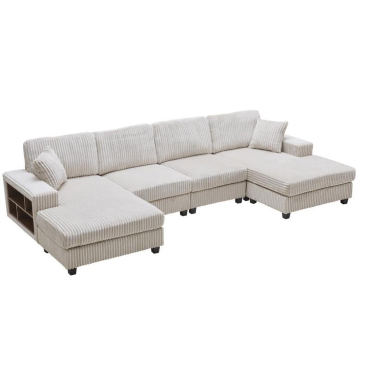 U-Shaped Convertible Sofa, 4-Seater Large Living Room Lounge