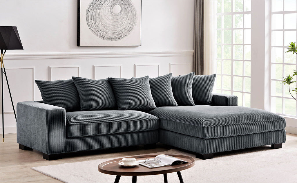 Luxe - Oversized 2 Piece Sectional Couches, L Shaped Sofa with Chaise