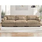 Modern Oversize Sofa with Cloud Like Comfort, Featuring Waist & Throw Pillows