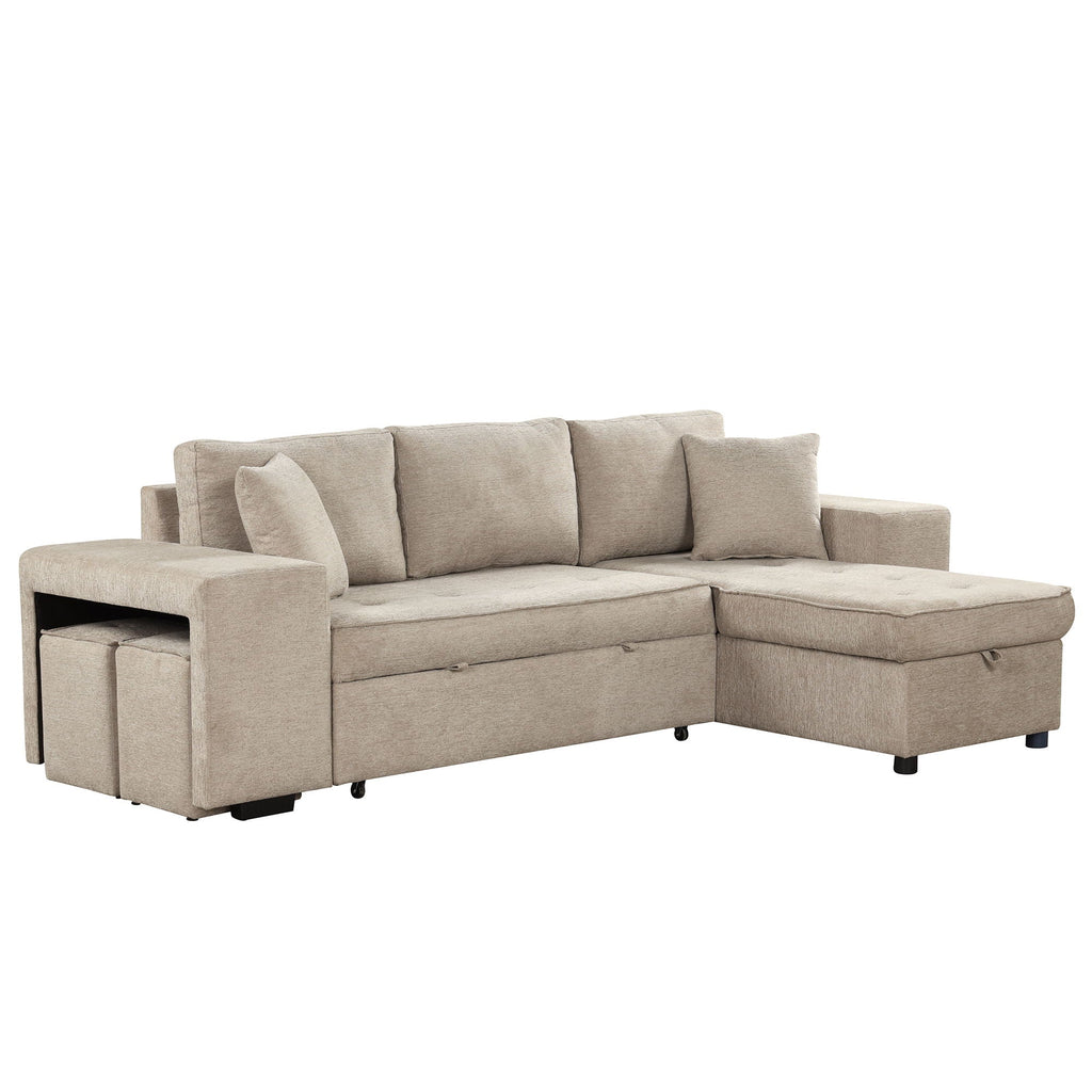 Modern L-Shape 3 Seat Reversible Sectional Couch