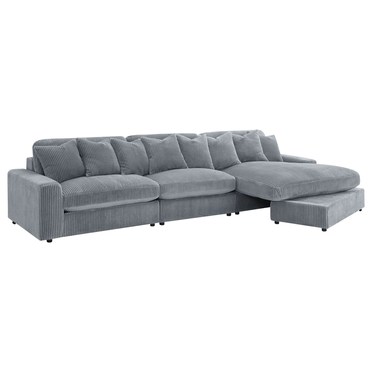 Blaine 146-Inch Reversible Chaise Sectional Sofa Set – Fog