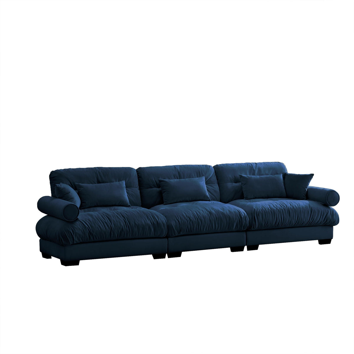 Modern Oversize Sofa with Cloud Like Comfort, Featuring Waist & Throw Pillows