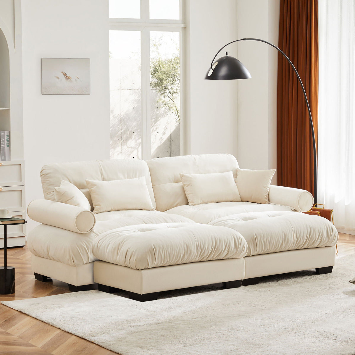Super Comfort Oversized Modular Sectional Sofa with Movable Ottoman