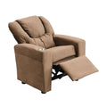 Kids Recliner Chair, Kids Upholstered Couch with Two Cup Holder, Footrest, Backrest
