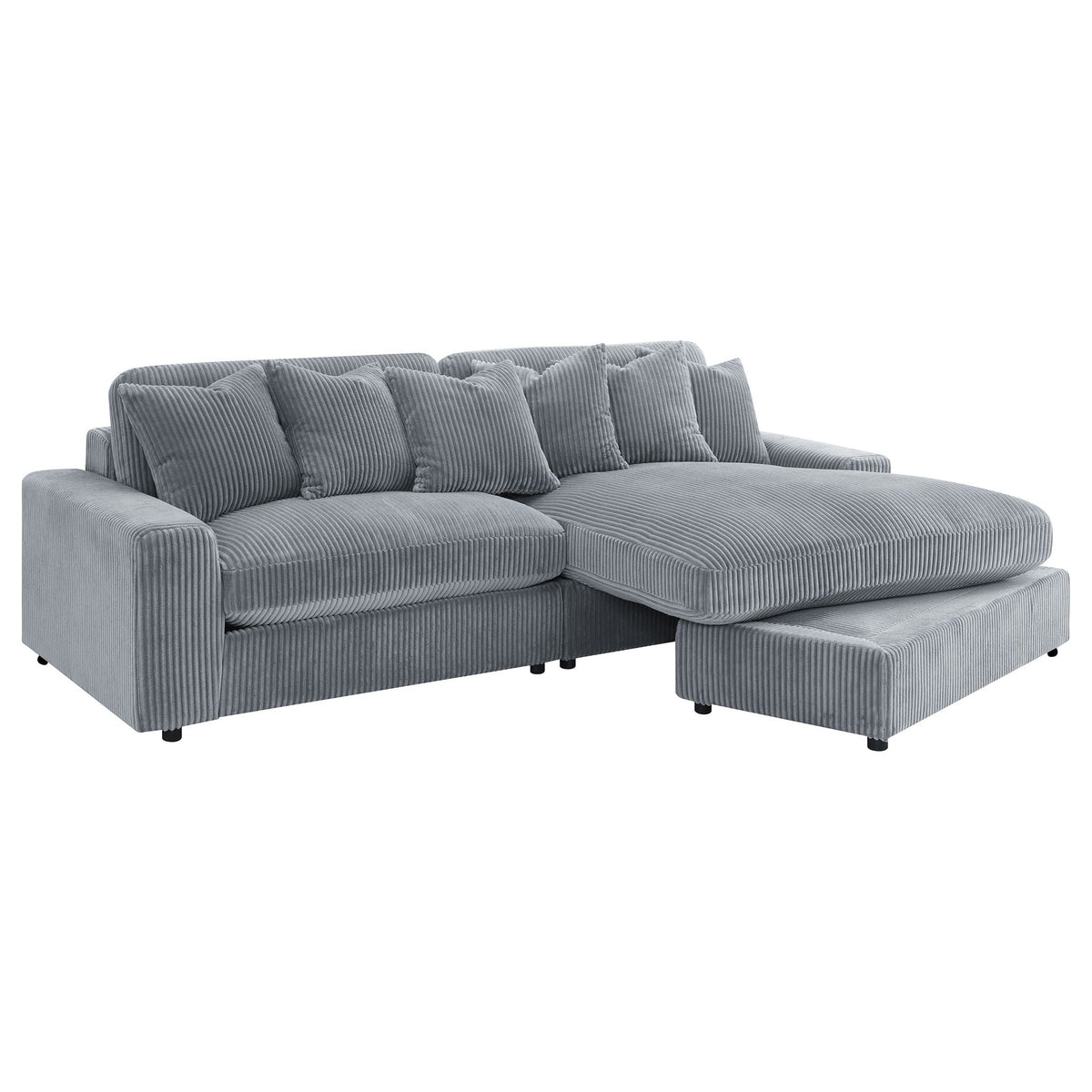 Blaine 105-Inch Reversible Chaise Sectional Sofa – Fog