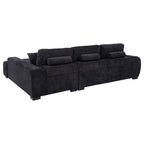 Octavia Upholstered Sectional Chaise Sofa Black