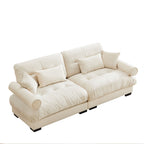Modern Oversize Sofa with Cloud Like Comfort, Featuring Waist & Throw Pillows