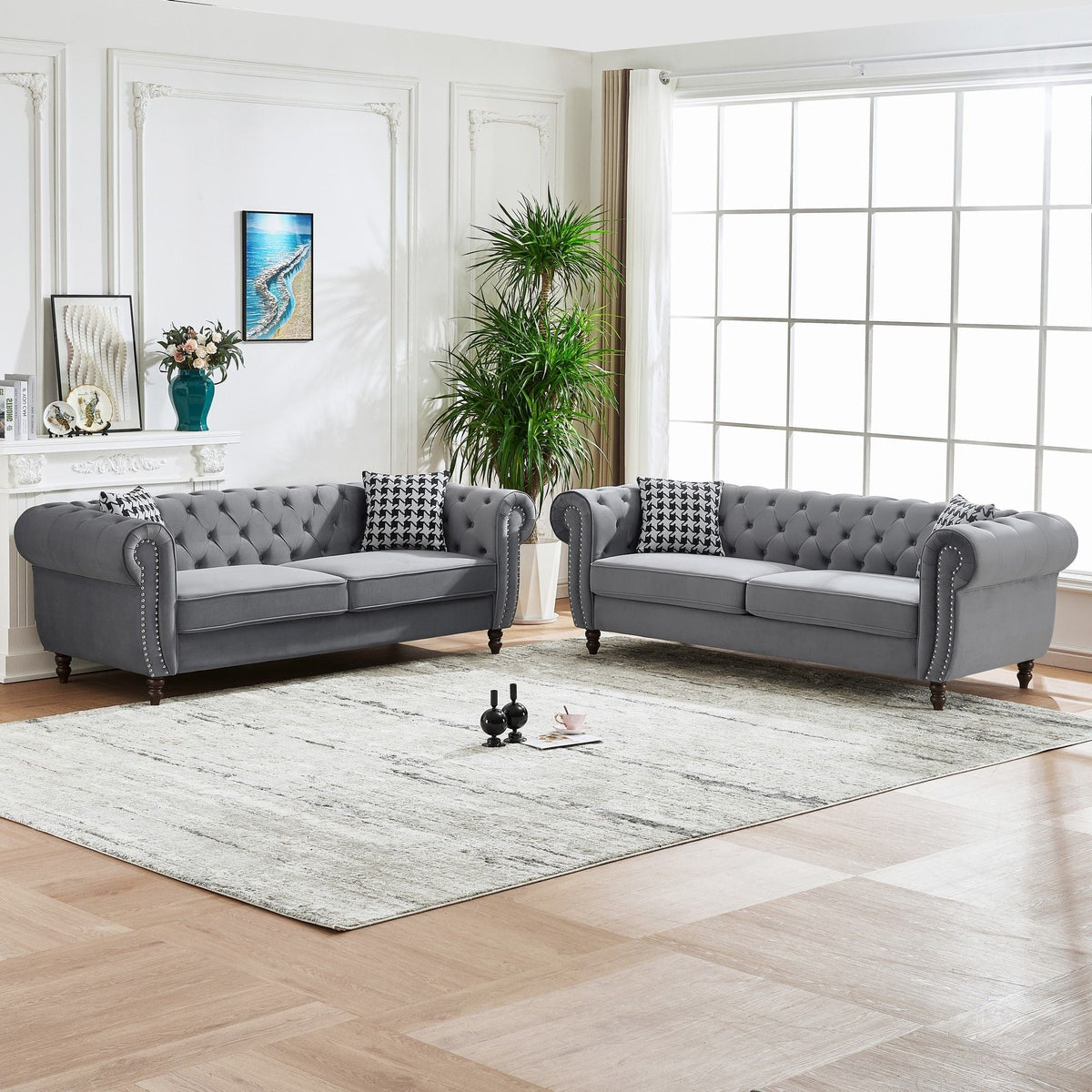 Chesterfield 2-Piece Upholstered Living Room Set