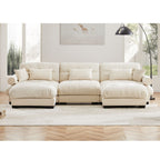 Super Comfort Oversized Modular Sectional Sofa with Movable Ottoman