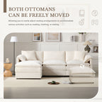 Modular Sectional with Deep & Wide Seat, Cloud Couch Set with Double Cushions Sofa with