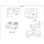 Ford - Reversible Pull Out Sofa Bed – Light Gray