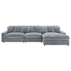 Blaine 146-Inch Reversible Chaise Sectional Sofa Set – Fog