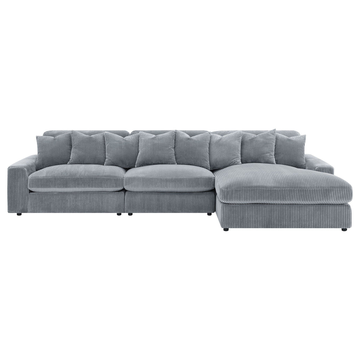 Blaine 146-Inch Reversible Chaise Sectional Sofa Set – Fog