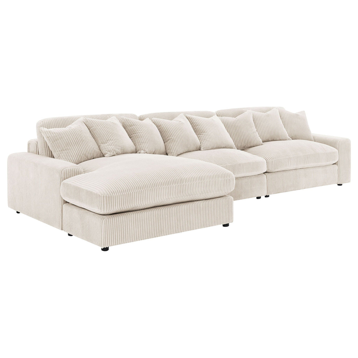 Blaine 146-Inch Reversible Chaise Sectional Sofa Set – Sand
