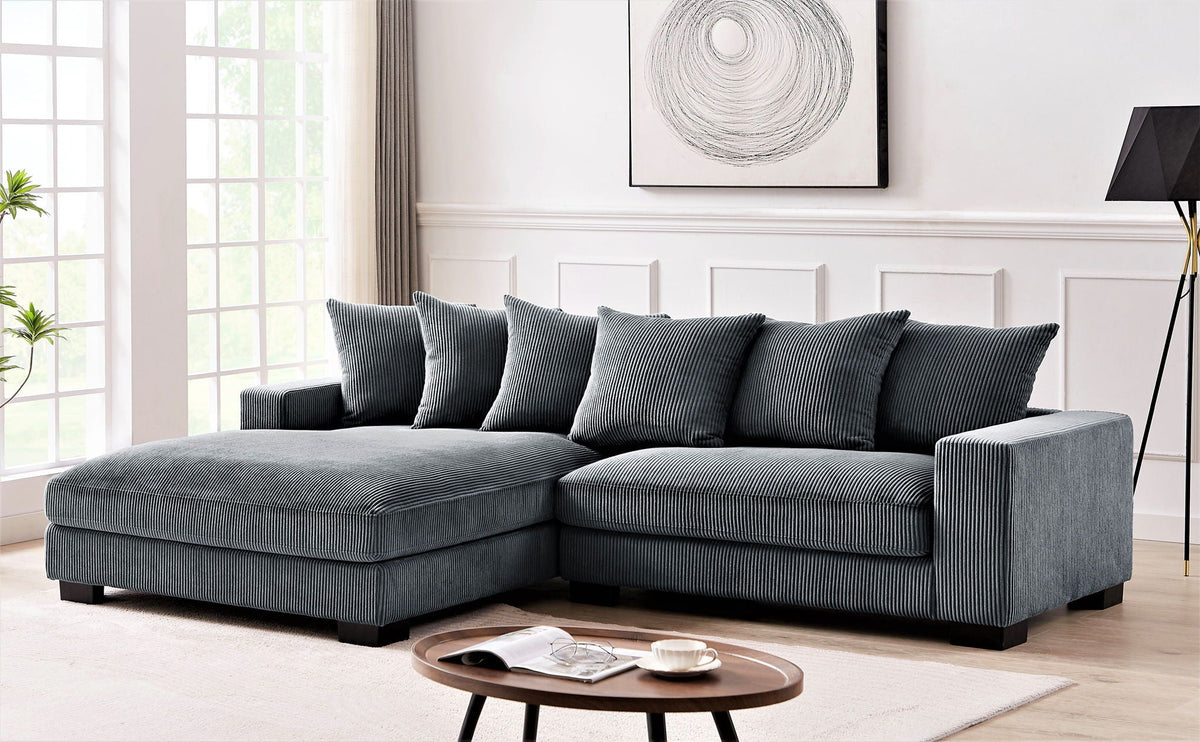 Luxe - Oversized 2 Piece Sectional Couches, L Shaped Sofa with Chaise
