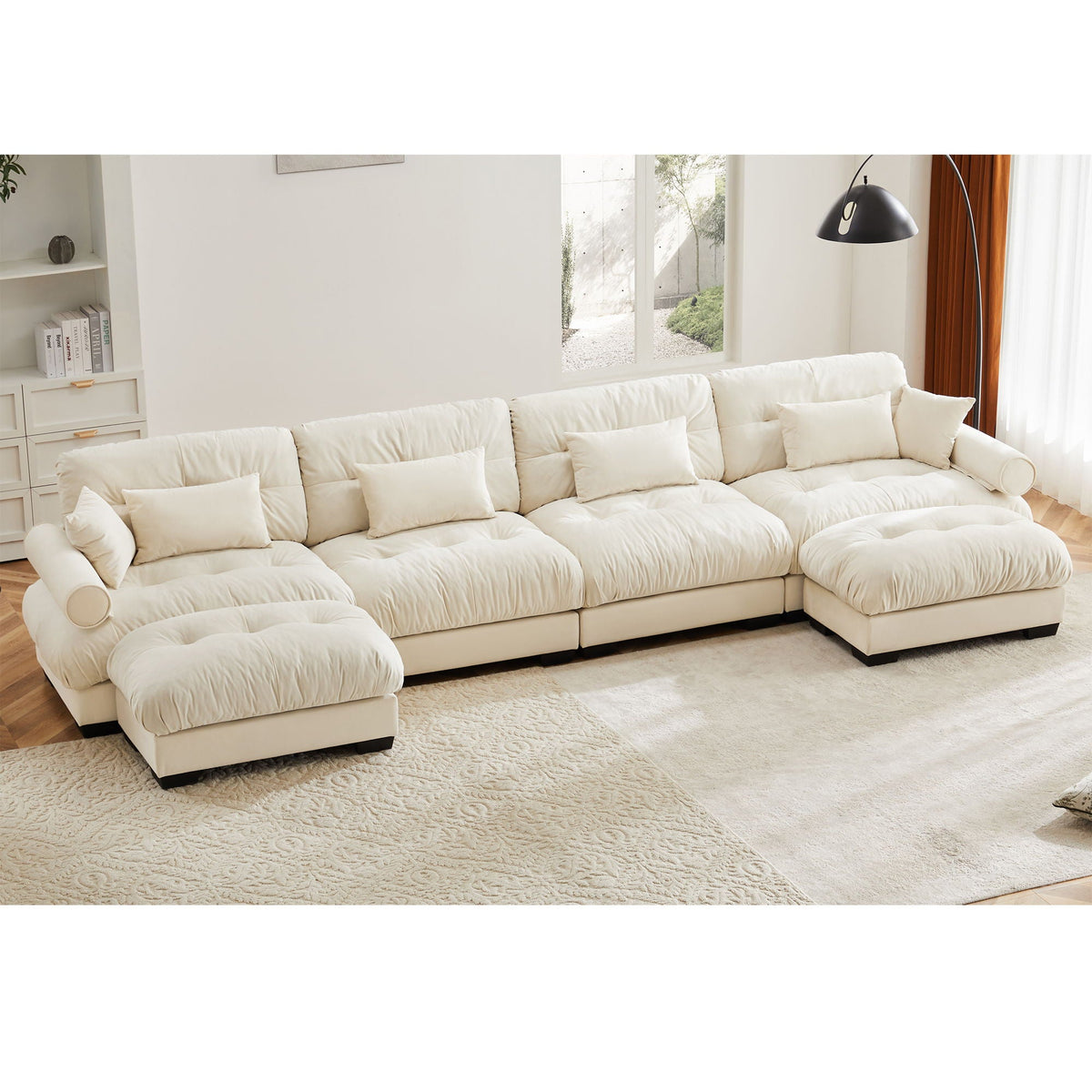 Super Comfort Oversized Modular Sectional Sofa with Movable Ottoman