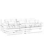 Modern Oversize Sofa with Cloud Like Comfort, Featuring Waist & Throw Pillows