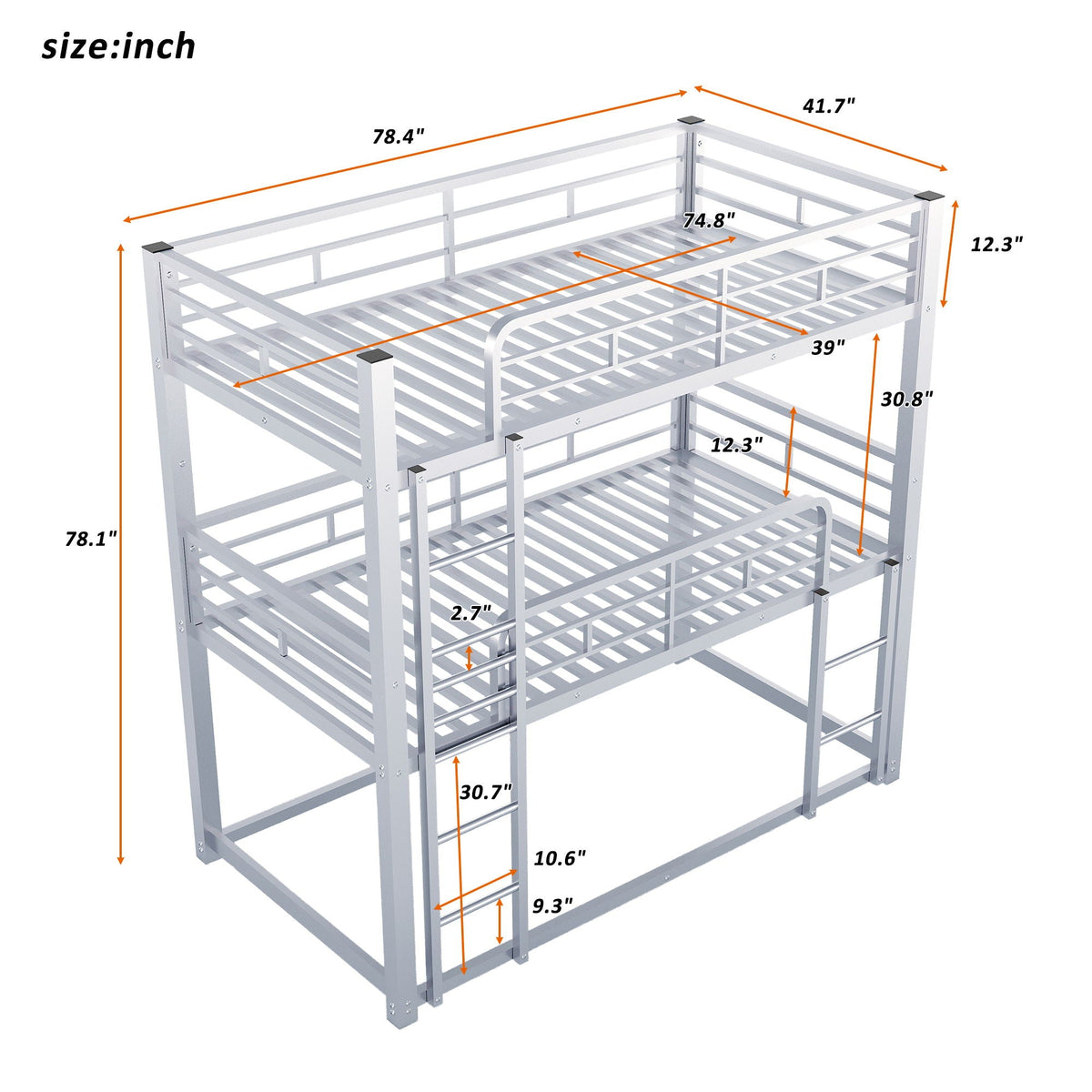 Triple Bunk Bed with Sturdy Construction & Space Saving Design