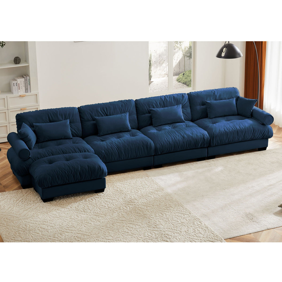 Super Comfort Oversized Modular Sectional Sofa with Movable Ottoman