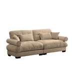 Modern Oversize Sofa with Cloud Like Comfort, Featuring Waist & Throw Pillows