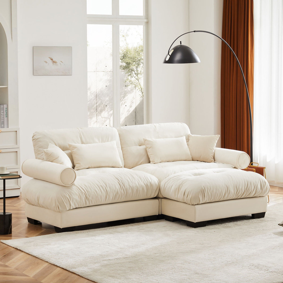 Super Comfort Oversized Modular Sectional Sofa with Movable Ottoman