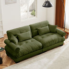 Modern Sofa with Bolstered Armrests & Pillows