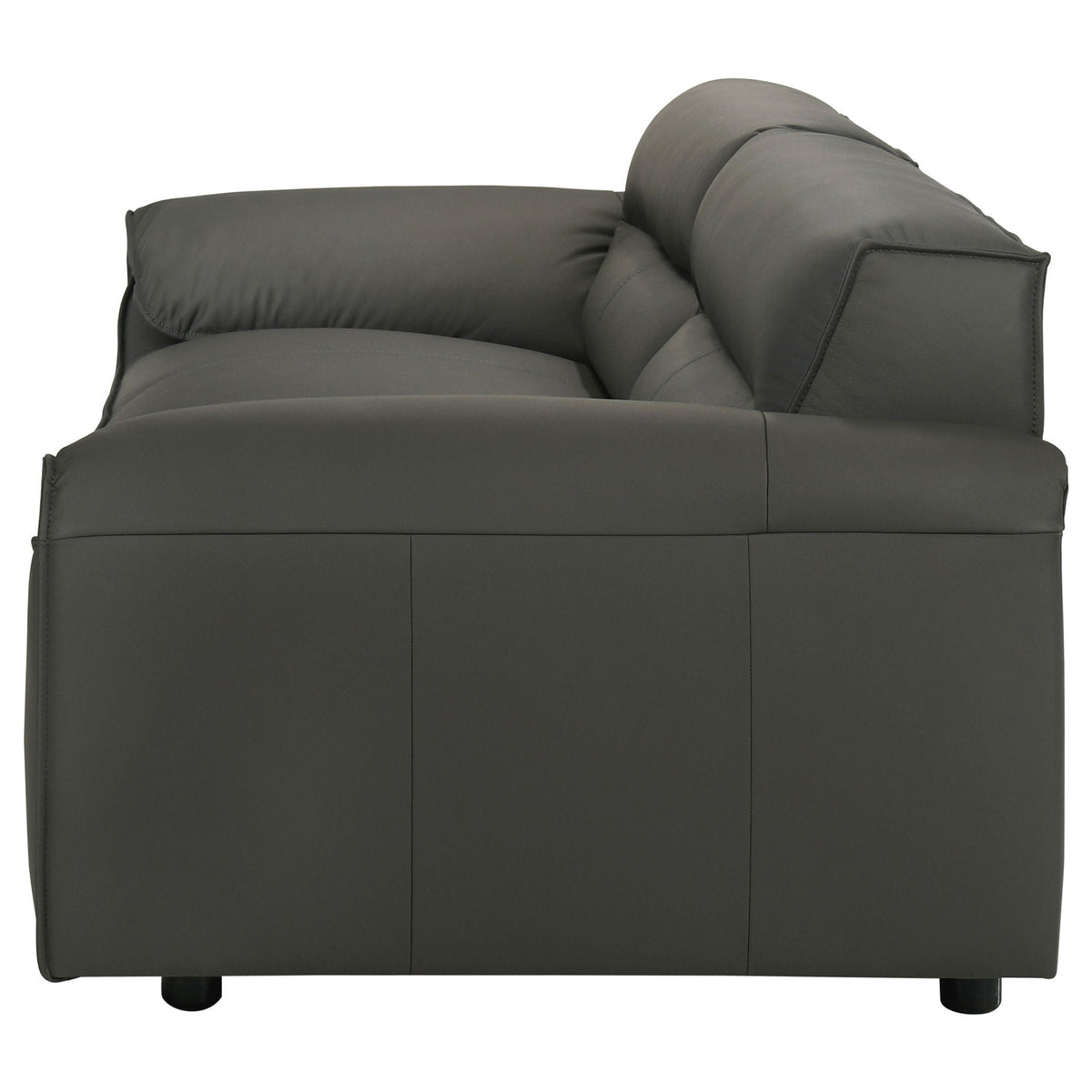 Buxton Top Grain Leather Upholstered Sofa Graphite
