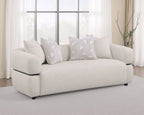 Jeanette 84-inch Fabric Upholstered Round Arm Sofa Beige