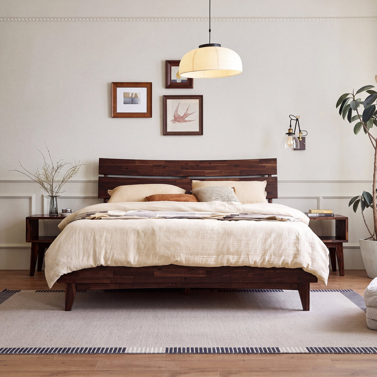 Aurora Solid Wood Bed Frame