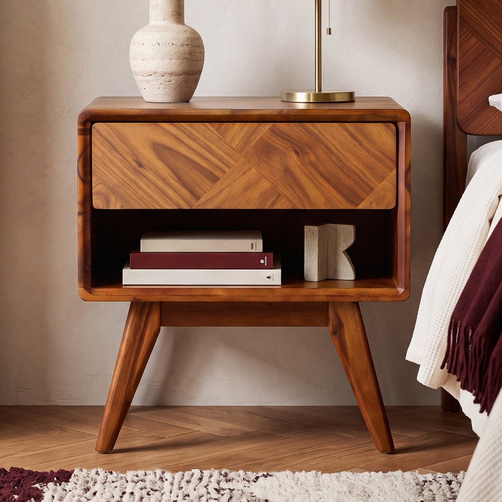 Laden Handcrafted Solid Wood Nightstand