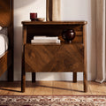 Rum Handcrafted Solid Wood Nightstand