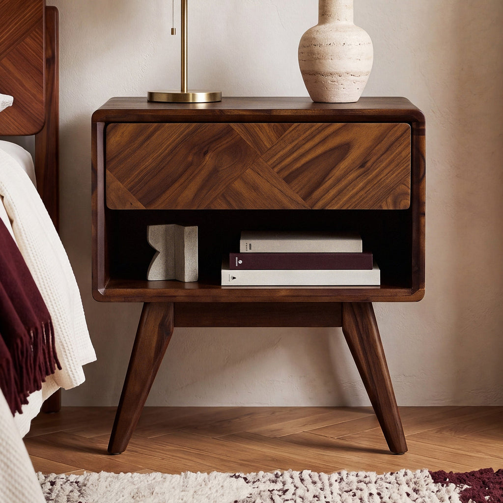 Laden Handcrafted Solid Wood Nightstand