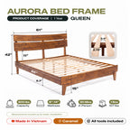 Aurora Solid Wood Bed Frame