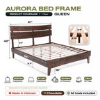 Aurora Solid Wood Bed Frame