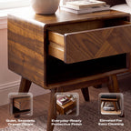Laden Handcrafted Solid Wood Nightstand