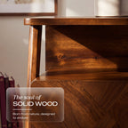 Rum Handcrafted Solid Wood Nightstand