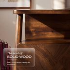Rum Handcrafted Solid Wood Nightstand