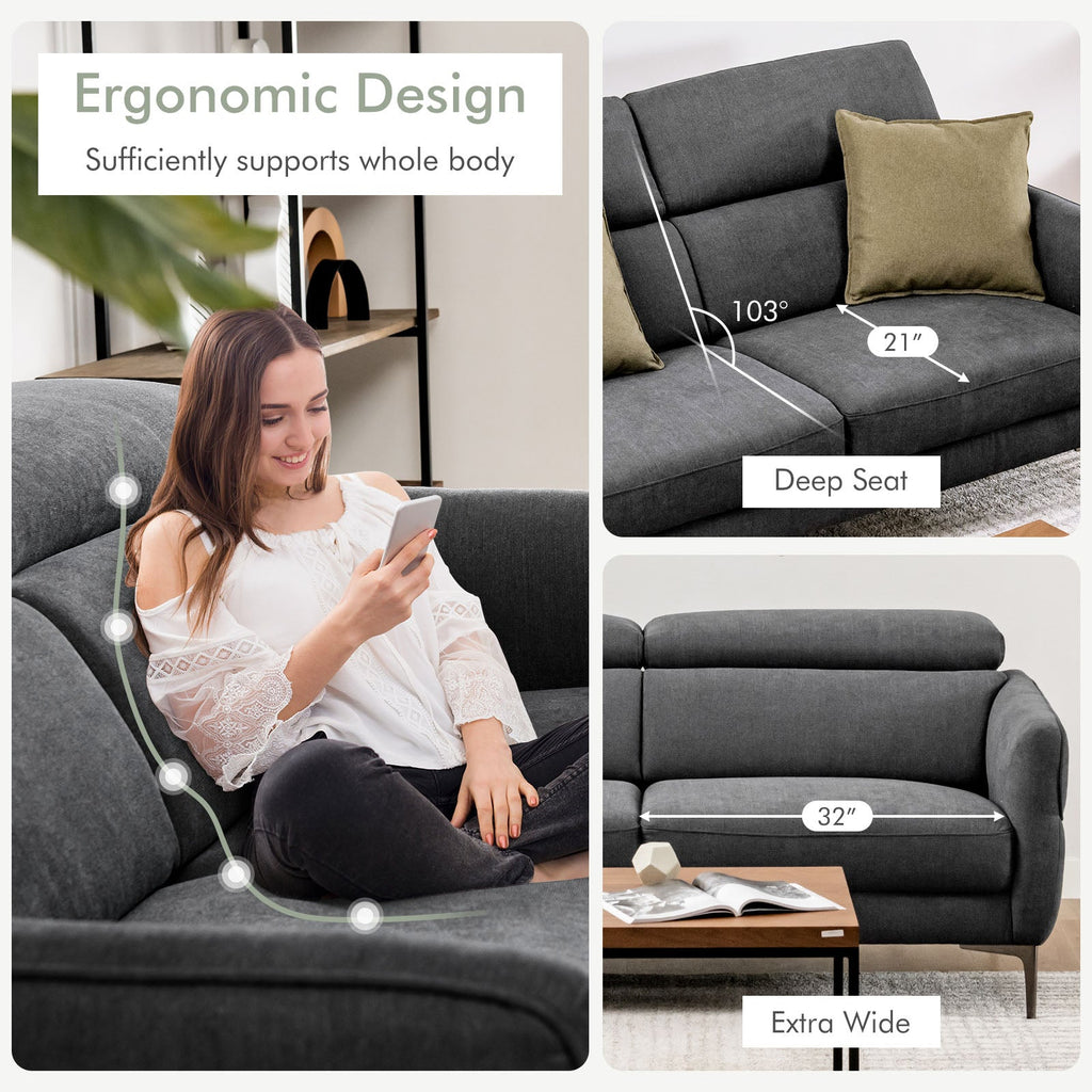 Modern Sofa Set with Adjustable Headrest