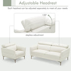 Modern Sofa Set with Adjustable Headrest