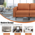 Convertible Leather Sofa Couch with Magazine Pockets 3-Seat with 2 USB Port