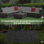 7-Piece Patio Rattan Furniture Set Sectional Sofa Garden Cushion