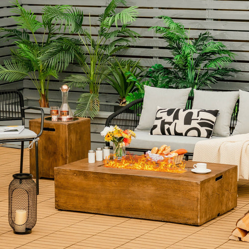 2-Piece Propane Fire Pit Table Set for Patio