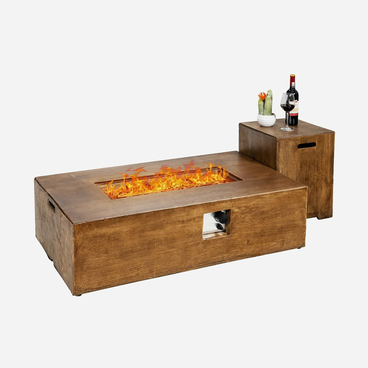 2-Piece Propane Fire Pit Table Set for Patio